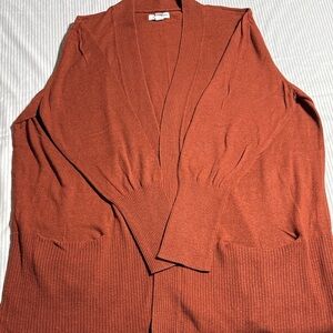 Women's Cozy Rust Cardigan Sweater